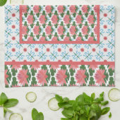 Roze waterlelies, blauwe libellen: keukenhanddoek (Gevouwen)