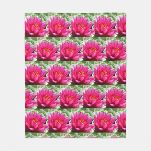 Roze waterlelies bloemige mode fleece deken (Voorkant)