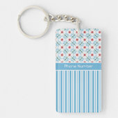 Roze Waterlelies, Dragonflies, Aangepaste Sleutelh Sleutelhanger (Voorkant)