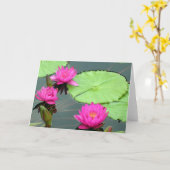Roze Waterlelies Kaart (Gele Bloem)