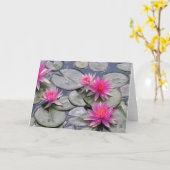 Roze waterlelies kaart (Gele Bloem)