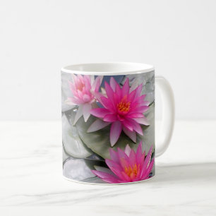 Roze waterlelies koffiemok