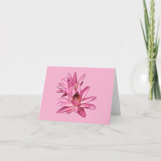Roze Waterlelies Lege Notitie Kaarten (Voorkant)