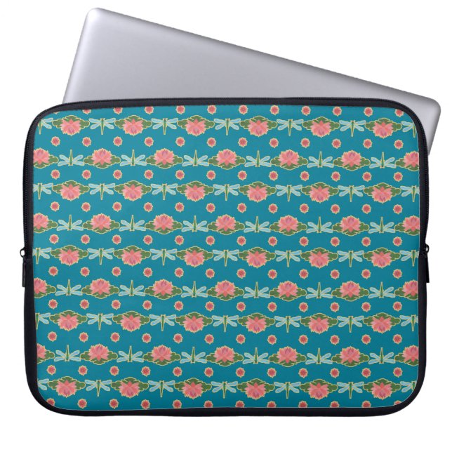  roze waterlelies likken de laptophoes van de libe laptop sleeve (Voorkant)