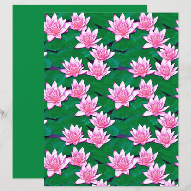 Roze waterlelies op een pool (Voorkant / Achterkant)