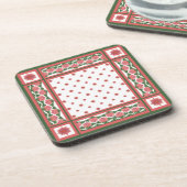 Roze Waterlelies op Witte Set Onderzetters (Linkerzijde)