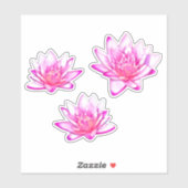 Roze waterlelies sticker (Vel)