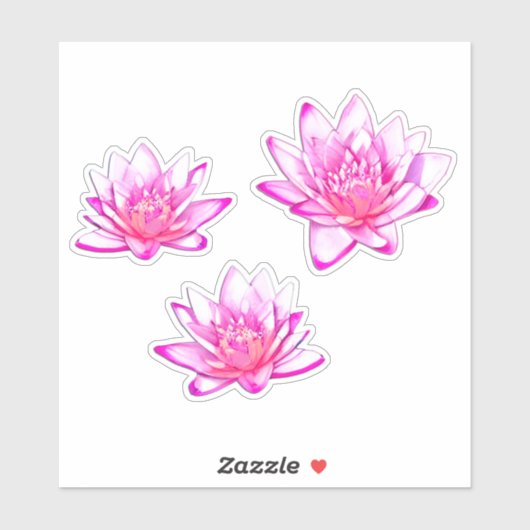 Roze waterlelies sticker (Vel)
