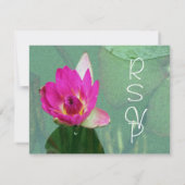 roze waterliemenbloemkaart RSVP (Achterkant)