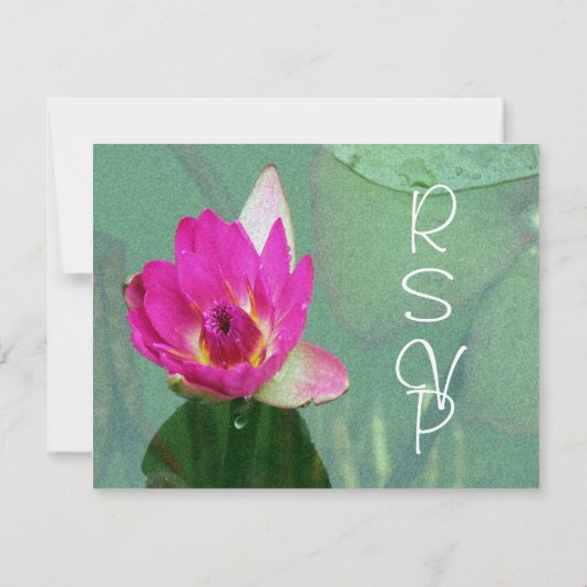 roze waterliemenbloemkaart RSVP (Achterkant)