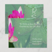 roze waterliemenbloemkaart RSVP (Voorkant / Achterkant)