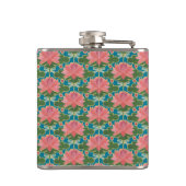 Roze waterlilie en likkerlenmeyer heupfles (Achterkant)