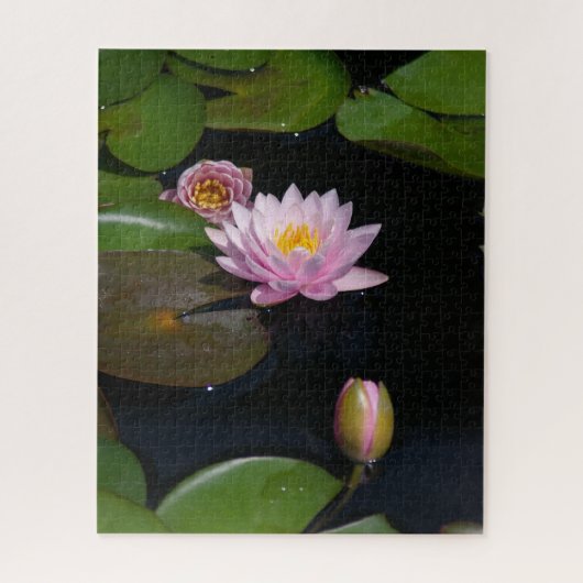 Roze Waterlilies Jigzaag Puzzle Legpuzzel (Verticaal)