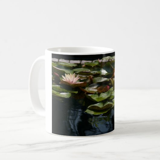 Roze waterlilies koffiemok (Voorkant links)