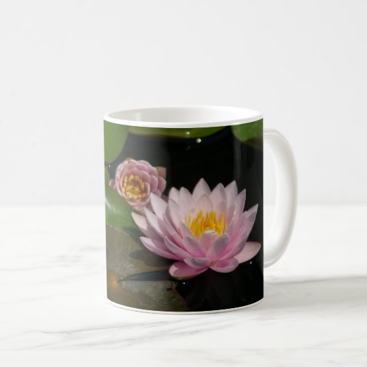 Roze waterlilies koffiemok (Voorkant rechts)