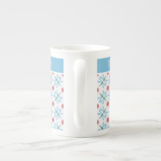 Roze waterlilies, libellen, libellen, Mok van het  (Achterkant)