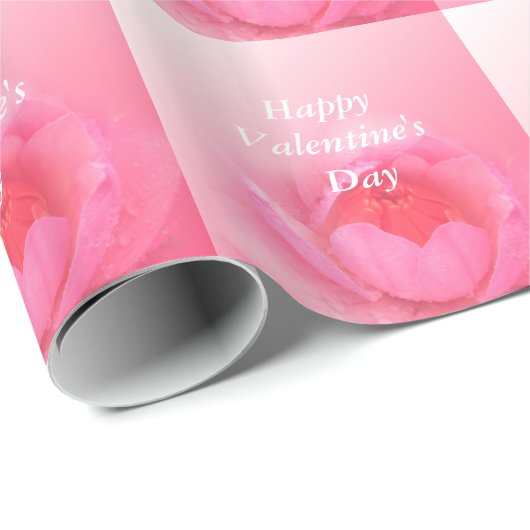Roze waterlilly bloemen blij cadeau Valentijnsdag Cadeaupapier (Rol Hoek)