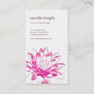 Roze waterLily Calling Cards Contactkaartje
