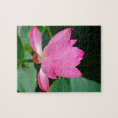 Roze waterLily in een hond Legpuzzel (Horizontaal)