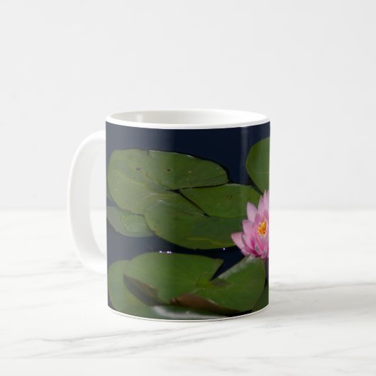 Roze waterlily koffiemok (Voorkant links)