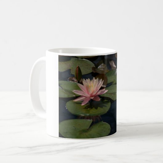 Roze waterlily koffiemok (Voorkant links)
