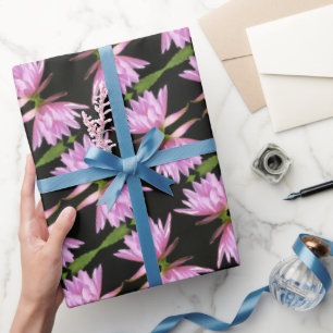 Roze waterLily met zwart en groen - Floral Cadeaupapier