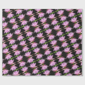 Roze waterLily met zwart en groen - Floral Cadeaupapier (Vlak)