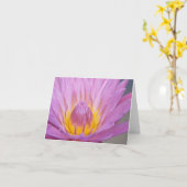 Roze Waterlily Notecard Kaart (Gele Bloem)