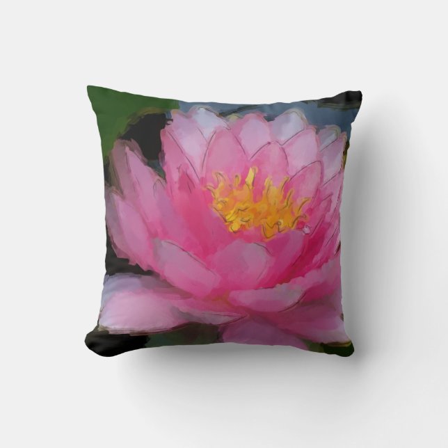 Roze waterLily Schilderkamer Decor Pillow Kussen (Voorkant)
