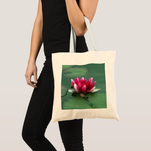Roze waterlily tote bag (Voorkant (product))