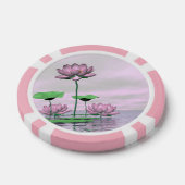 Roze waterlinnen en lotusbloemen - 3D rendering Pokerchips (Enkel)