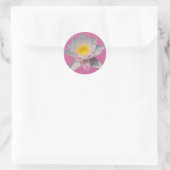 Roze waterlivestikkers ronde sticker (Tas)