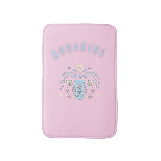 Roze Waterman, sterrenbeeld, sterrenbeeld afdruk Badmat (Voorkant Verticaal)