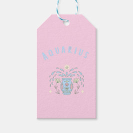 Roze Waterman, sterrenbeeld, sterrenbeeld afdruk  Cadeaulabel