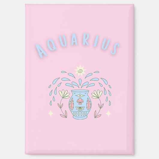 Roze Waterman, sterrenbeeld, sterrenbeeld afdruk Magneet (Voorkant)