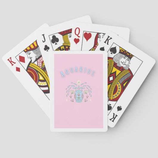 Roze Waterman, sterrenbeeld, sterrenbeeld afdruk Pokerkaarten (Achterkant)