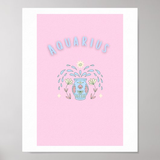 Roze Waterman, sterrenbeeld, sterrenbeeld afdruk Poster (Voorkant)
