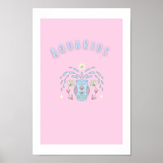 Roze Waterman, sterrenbeeld, sterrenbeeld afdruk Poster (Voorkant)