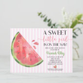 Roze watermeloen Aanvraag met Baby shower Kaart (Staand voorkant)