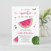 Roze watermeloen Baby shower Invitat Kaart (Staand voorkant)