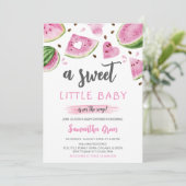 Roze Watermeloen Baby shower Kaart (Staand voorkant)