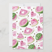 Roze Watermeloen Baby shower Kaart (Achterkant)