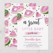 Roze Watermeloen Baby shower Kaart (Voorkant / Achterkant)