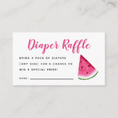 Roze Watermeloen Baby shower Luier Raffle Ticket Informatiekaartje (Voorkant)