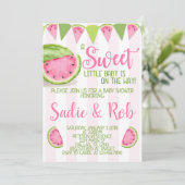 Roze watermeloen Baby shower Uitnodiging (Staand voorkant)
