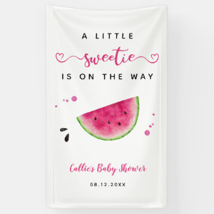 Roze Watermeloen Baby shower Welkomstwoord Spandoek
