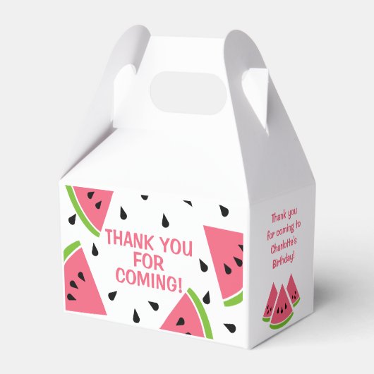 Roze Watermeloen Bedankt voor uw komst Bedankdoosjes (Achterkant)