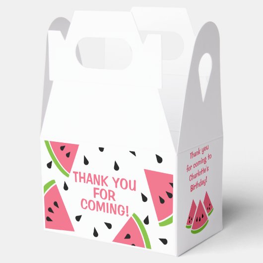 Roze Watermeloen Bedankt voor uw komst Bedankdoosjes (Geopend)