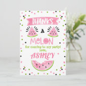 Roze watermeloen Birthday Hartelijk dank Bedankkaart (Staand voorkant)