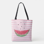 Roze Watermeloen Custom Shoulder Canvas tassen (Achterkant)